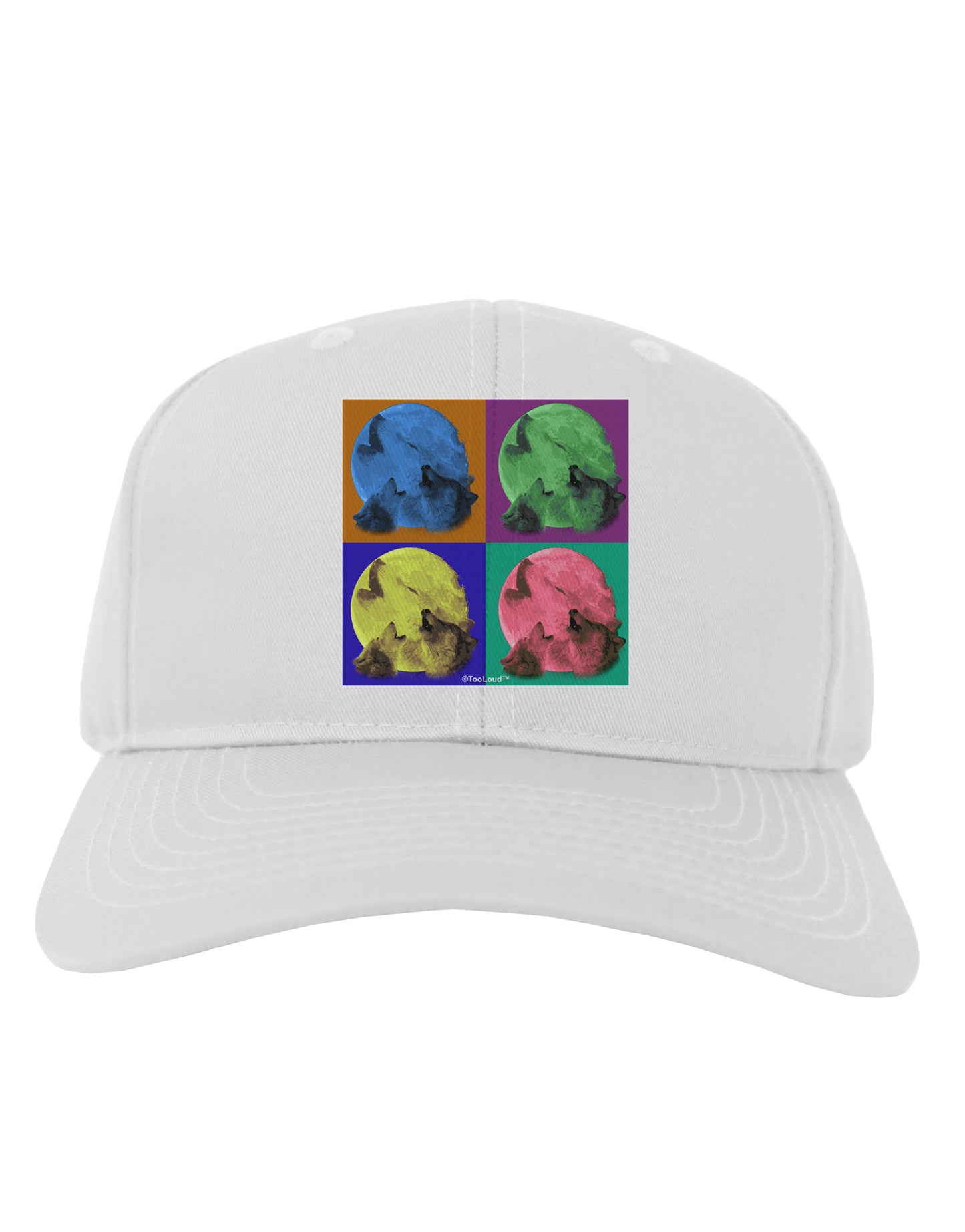 Three Wolves Howling - Pop-Art #2 Adult Baseball Cap Hat by TooLoud-Baseball Cap-TooLoud-White-One Size-Davson Sales