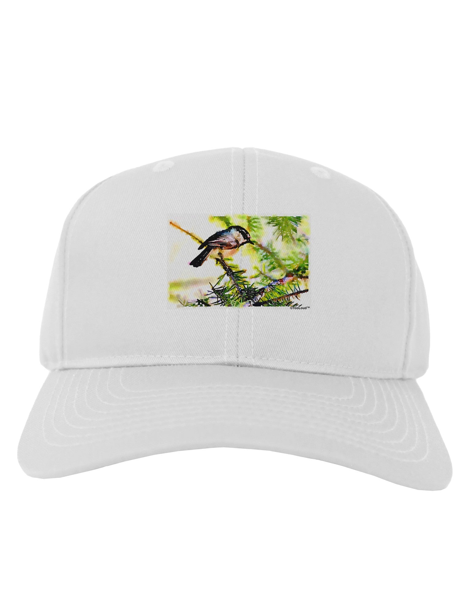 CO Chickadee Watercolor Adult Baseball Cap Hat-Baseball Cap-TooLoud-White-One Size-Davson Sales