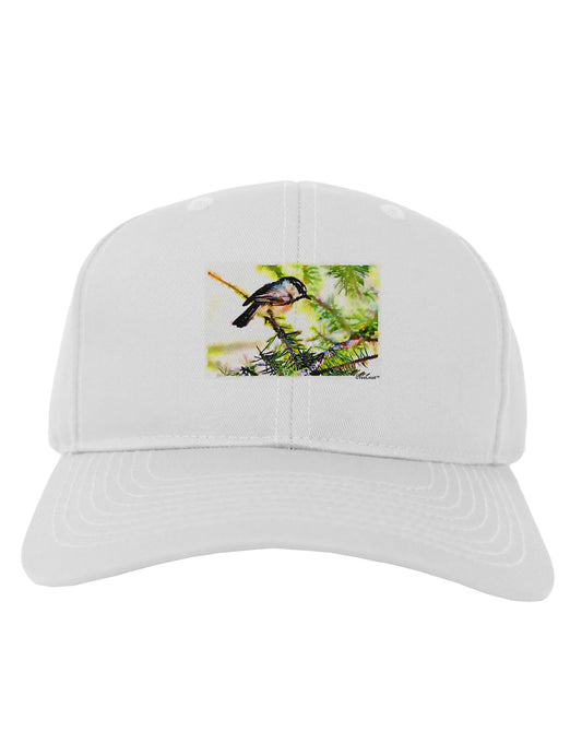 CO Chickadee Watercolor Adult Baseball Cap Hat-Baseball Cap-TooLoud-White-One Size-Davson Sales