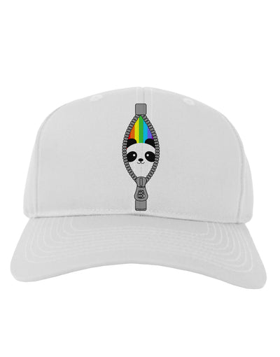 Rainbow Panda Peeking Out of Zipper Adult Baseball Cap Hat by TooLoud-Baseball Cap-TooLoud-White-One Size-Davson Sales