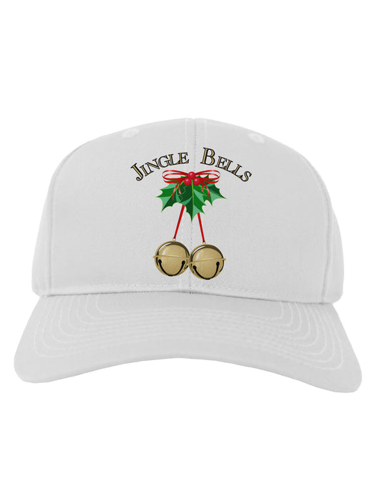 Jingle Bells Adult Baseball Cap Hat by-Baseball Cap-TooLoud-White-One Size-Davson Sales