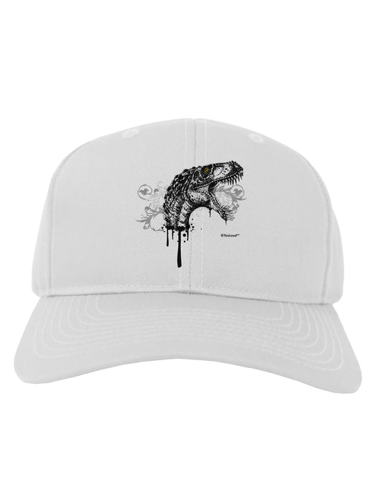 Artistic Ink Style Dinosaur Head Design Adult Baseball Cap Hat by TooLoud-Baseball Cap-TooLoud-White-One Size-Davson Sales