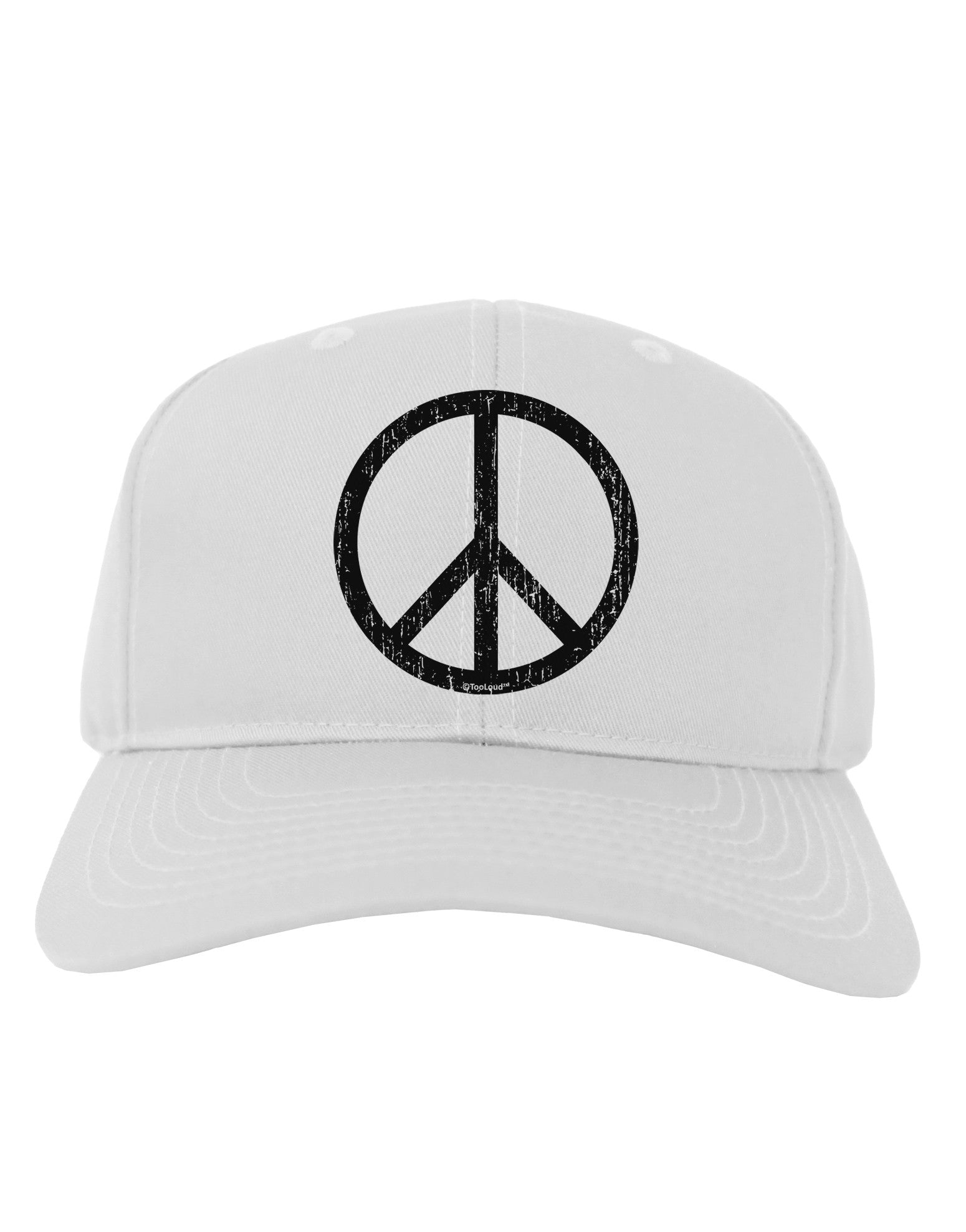 Peace Sign Symbol - Distressed Adult Baseball Cap Hat-Baseball Cap-TooLoud-White-One Size-Davson Sales