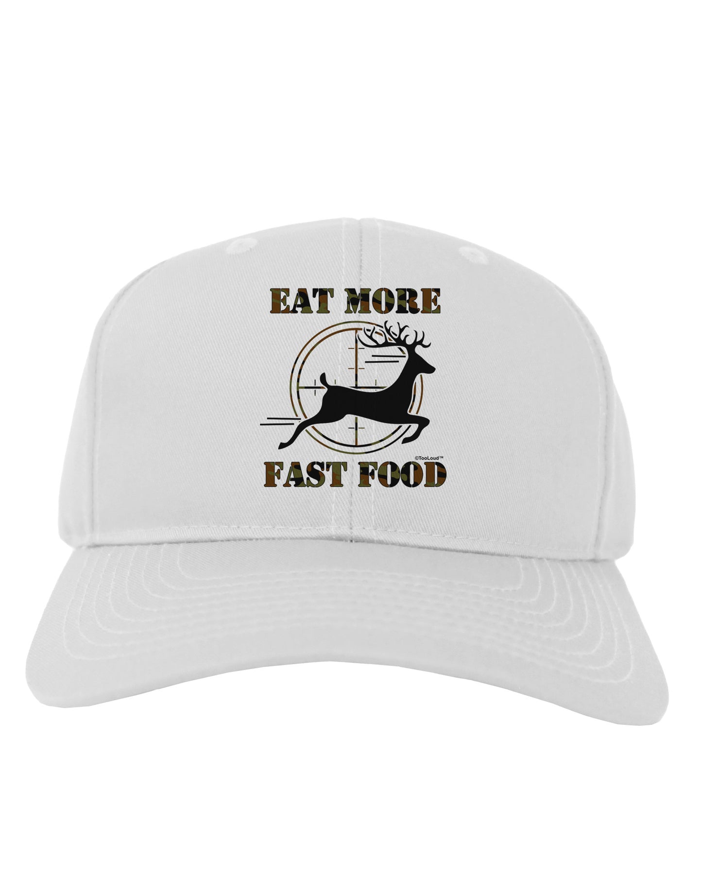 Eat More Fast Food - Deer Adult Baseball Cap Hat-Baseball Cap-TooLoud-White-One Size-Davson Sales