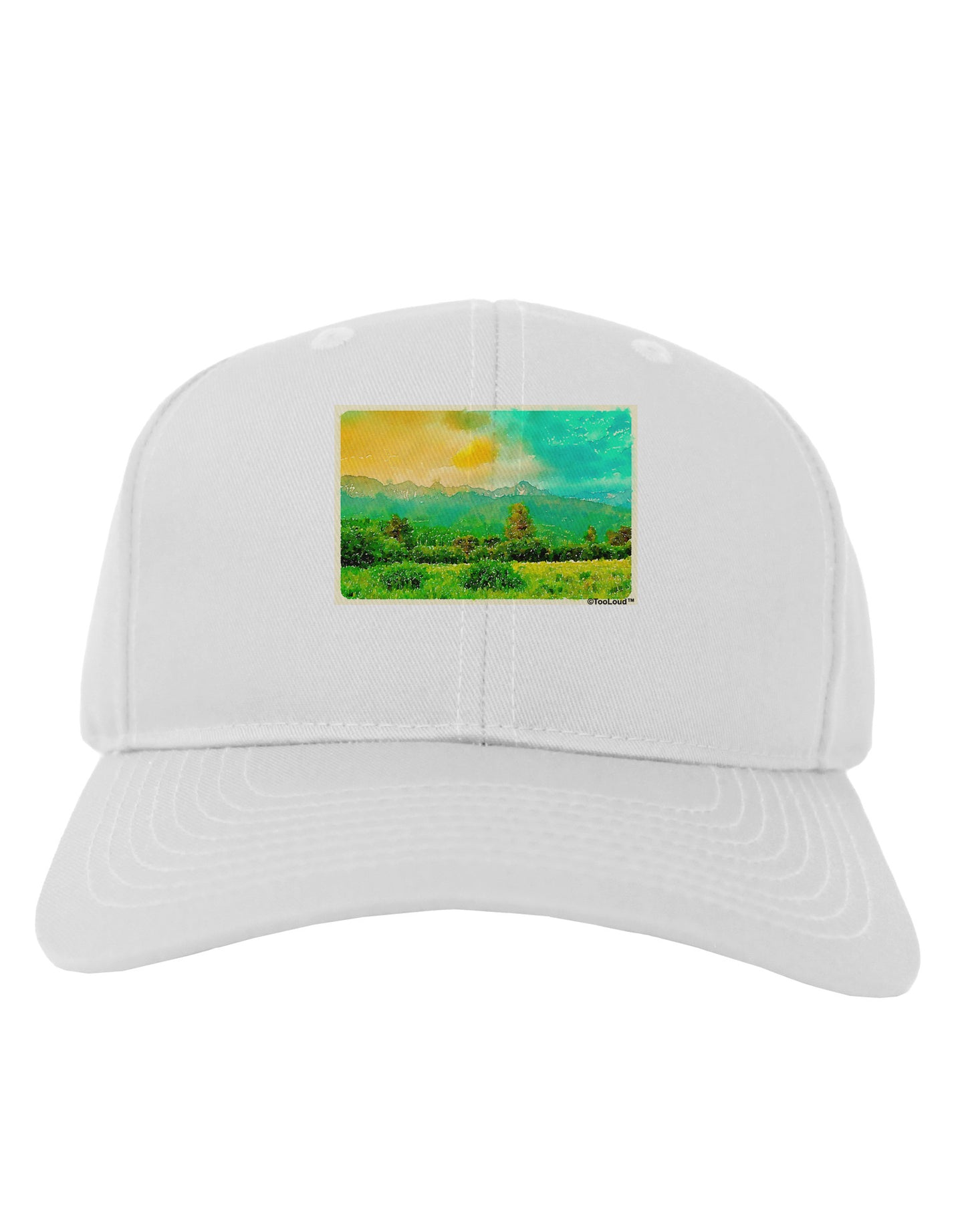 Mountain Sunset Watercolor Adult Baseball Cap Hat-Baseball Cap-TooLoud-White-One Size-Davson Sales