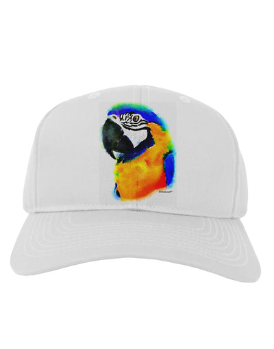 Brightly Colored Parrot Watercolor Adult Baseball Cap Hat-Baseball Cap-TooLoud-White-One Size-Davson Sales