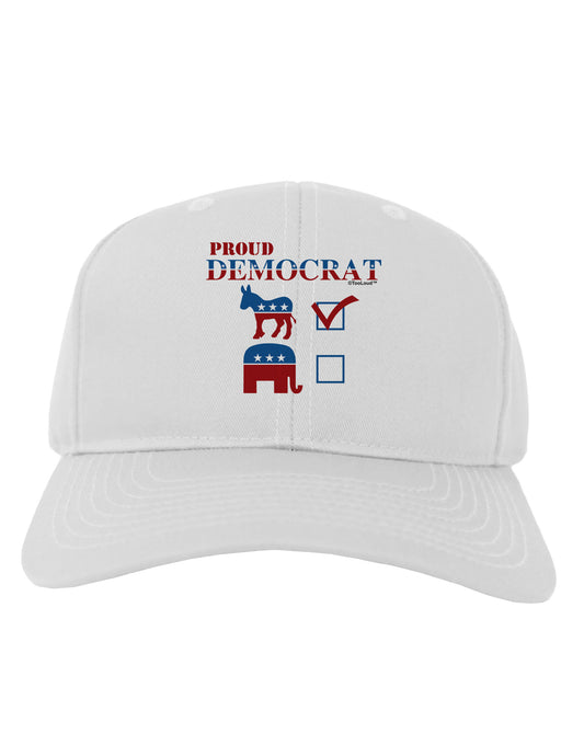 Proud Democrat Checkmark Adult Baseball Cap Hat-Baseball Cap-TooLoud-White-One Size-Davson Sales