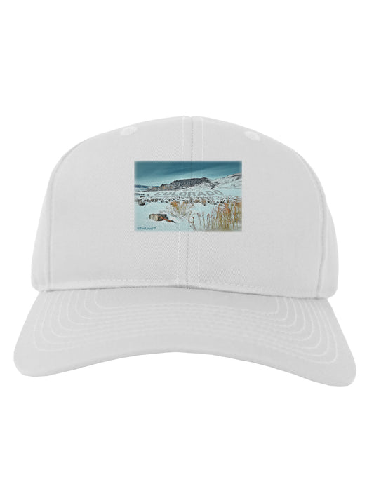 CO Snow Scene Text Adult Baseball Cap Hat-Baseball Cap-TooLoud-White-One Size-Davson Sales