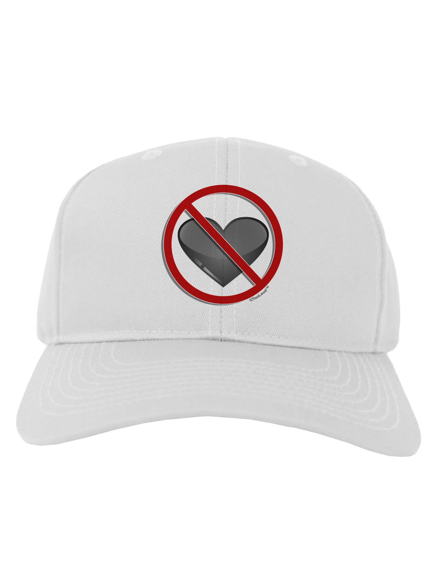 No Love Symbol Adult Baseball Cap Hat-Baseball Cap-TooLoud-White-One Size-Davson Sales