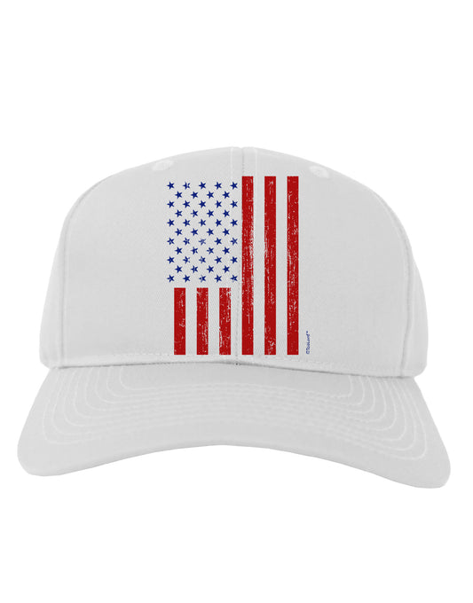 Red and Blue Stamp Style American Flag - Distressed Adult Baseball Cap Hat by TooLoud-Baseball Cap-TooLoud-White-One Size-Davson Sales