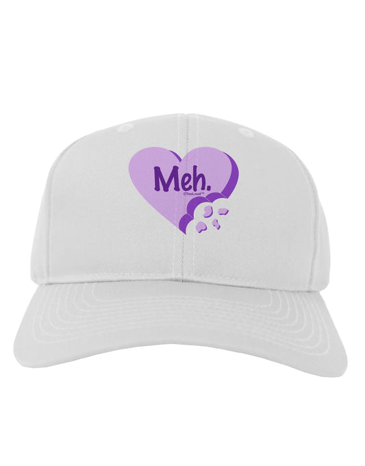 Meh Candy Heart Purple - Valentines Day Adult Baseball Cap Hat by TooLoud-Baseball Cap-TooLoud-White-One Size-Davson Sales