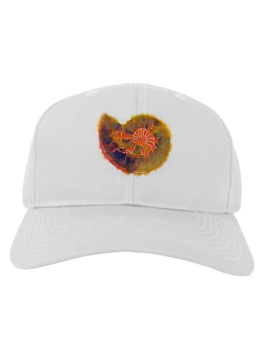 Nautilus Fossil Watercolor Adult Baseball Cap Hat-Baseball Cap-TooLoud-White-One Size-Davson Sales