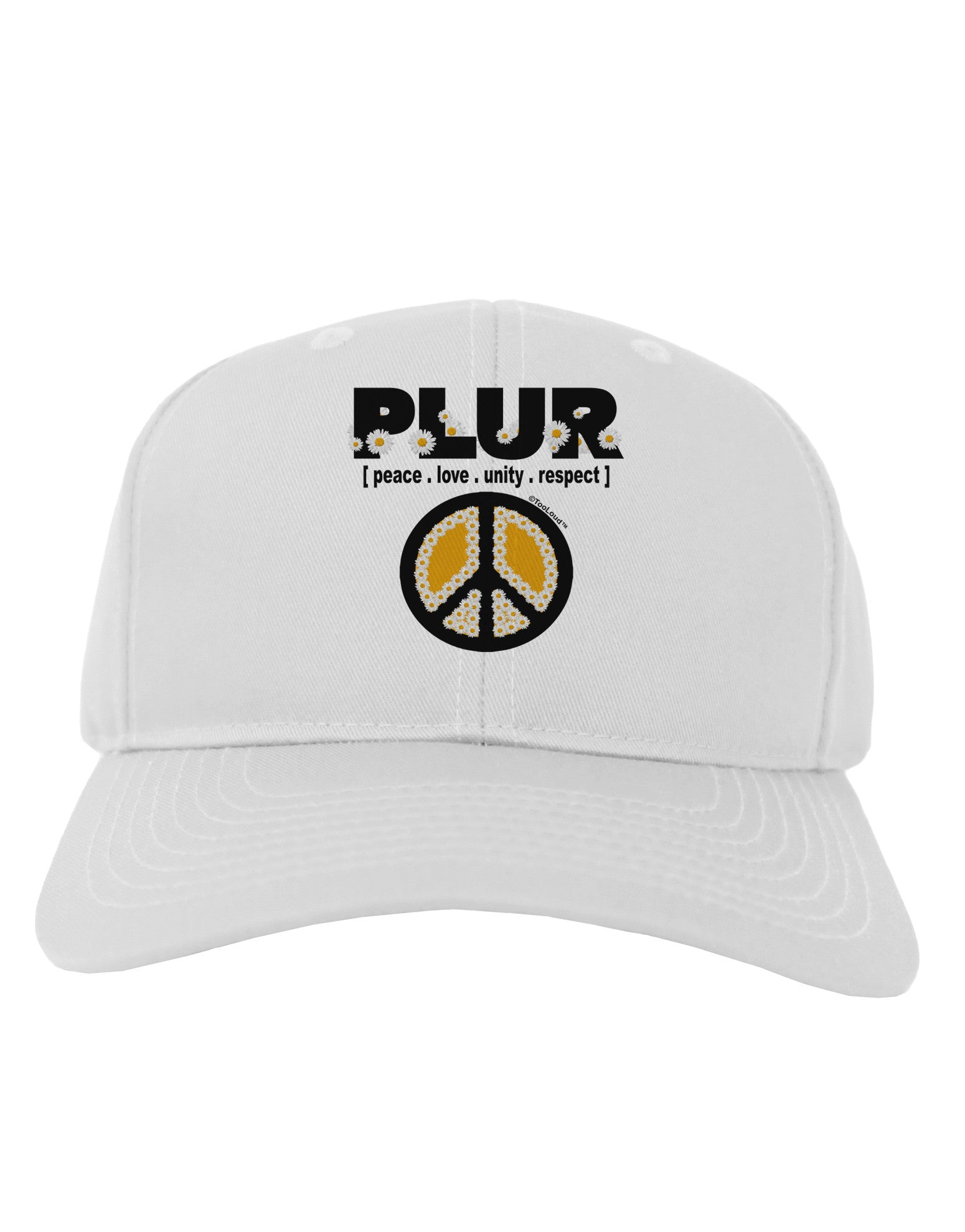 PLUR Daisies Adult Baseball Cap Hat-Baseball Cap-TooLoud-White-One Size-Davson Sales