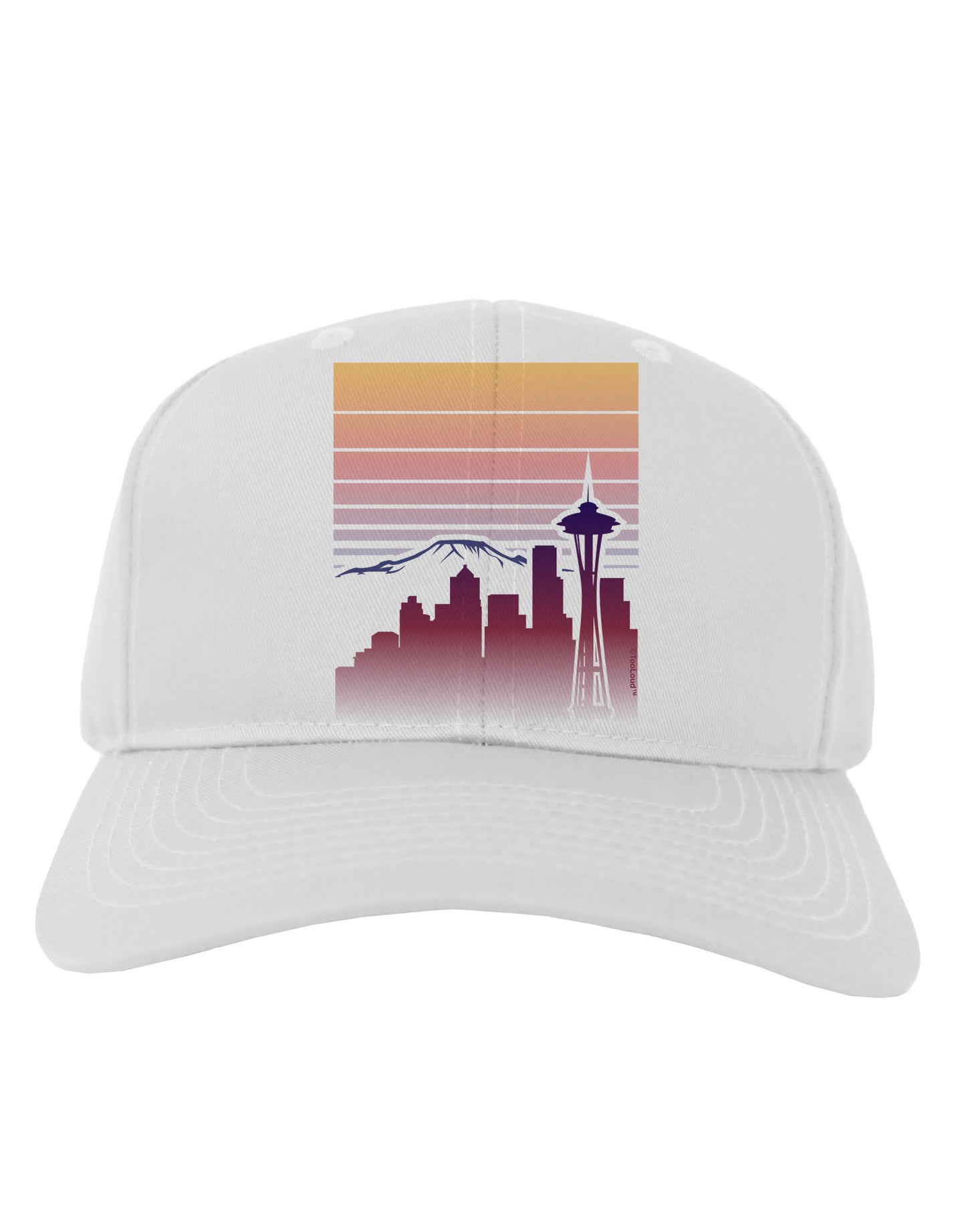 Seattle Skyline Sunrise Adult Baseball Cap Hat-Baseball Cap-TooLoud-White-One Size-Davson Sales