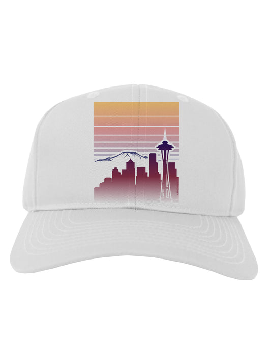 Seattle Skyline Sunrise Adult Baseball Cap Hat-Baseball Cap-TooLoud-White-One Size-Davson Sales