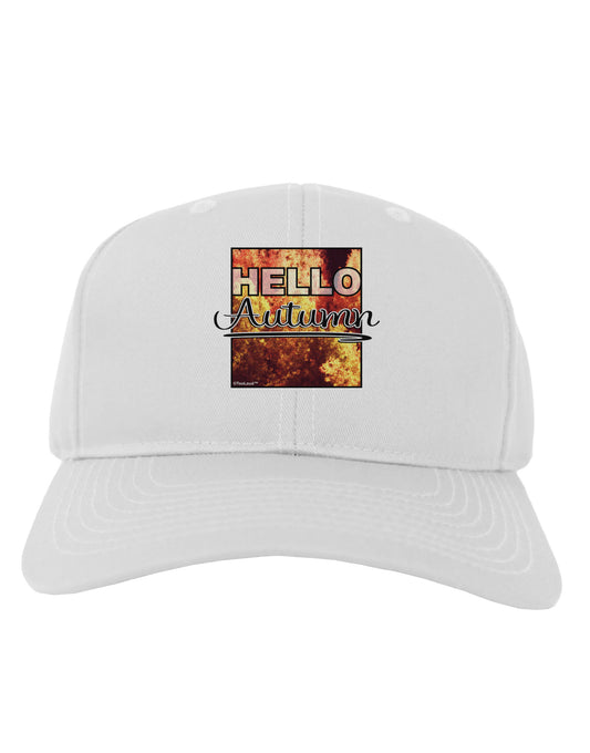 Hello Autumn Adult Baseball Cap Hat-Baseball Cap-TooLoud-White-One Size-Davson Sales