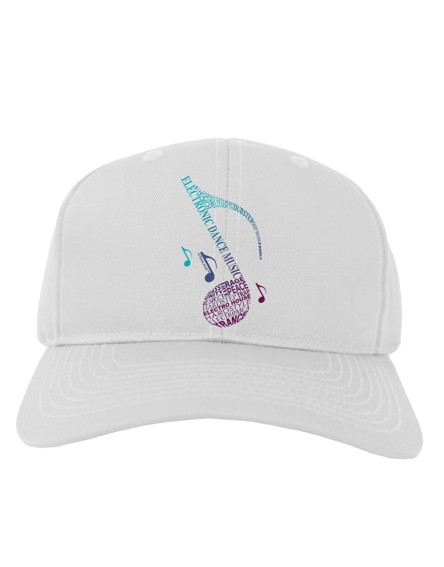 Music Note Typography Adult Baseball Cap Hat-Baseball Cap-TooLoud-White-One Size-Davson Sales