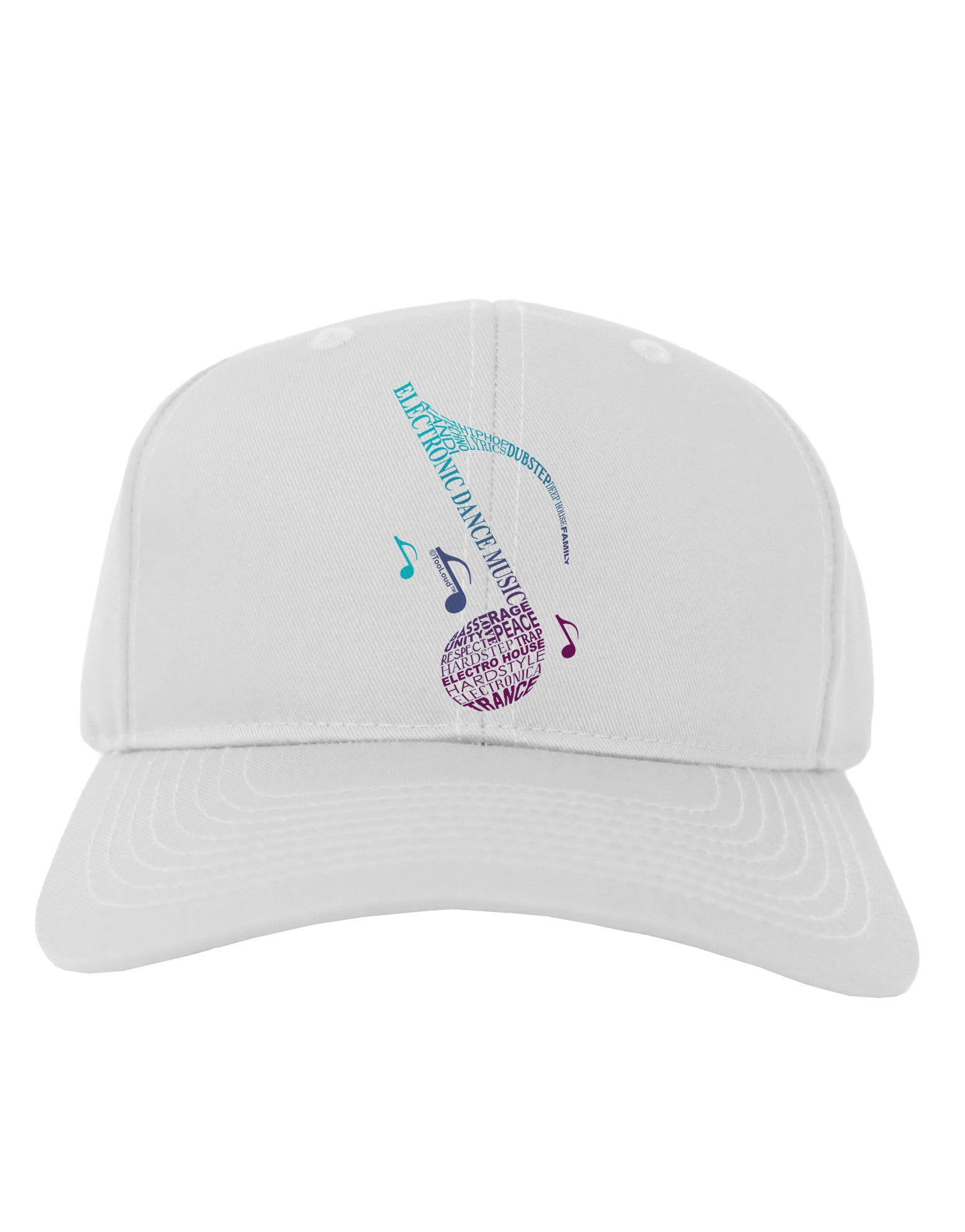 Music Note Typography Adult Baseball Cap Hat-Baseball Cap-TooLoud-White-One Size-Davson Sales