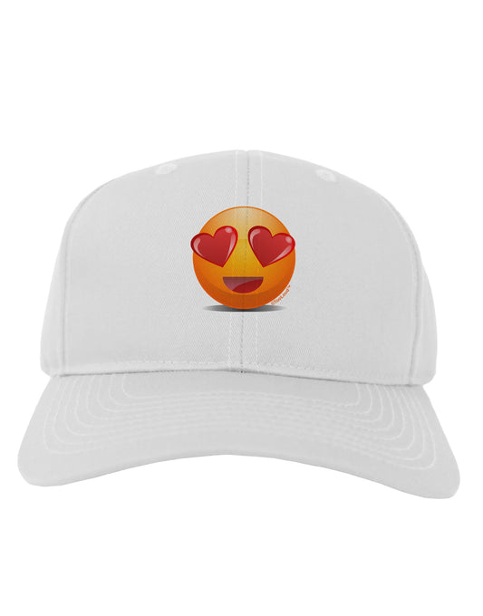 Heart Eye Emoji Adult Baseball Cap Hat-Baseball Cap-TooLoud-White-One Size-Davson Sales