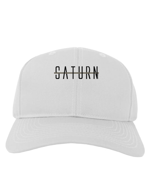 Planet Saturn Text Only Adult Baseball Cap Hat-Baseball Cap-TooLoud-White-One Size-Davson Sales