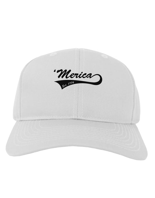 Merica Established 1776 Adult Baseball Cap Hat by TooLoud-Baseball Cap-TooLoud-White-One Size-Davson Sales