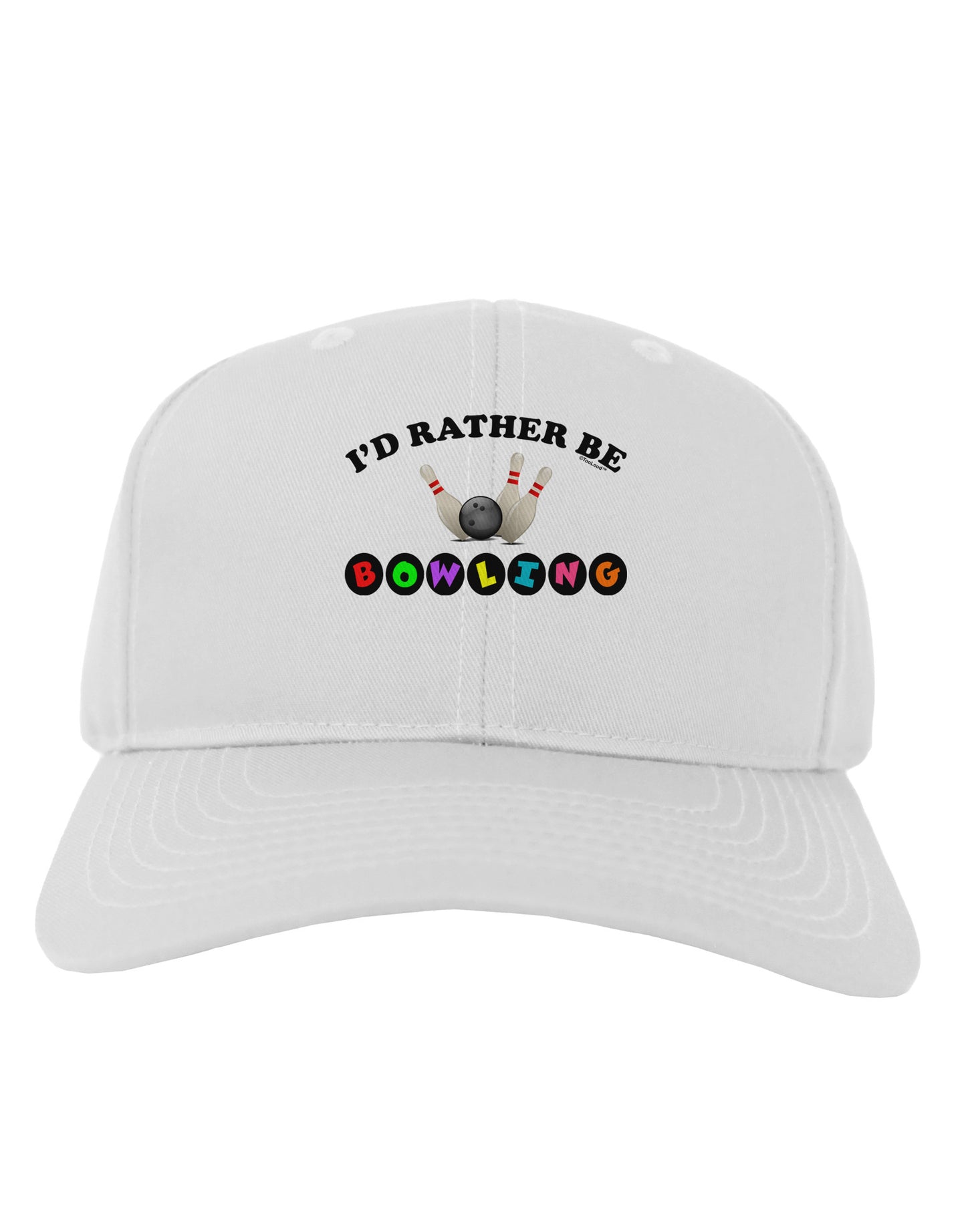 I'd Rather Be Bowling Adult Baseball Cap Hat-Baseball Cap-TooLoud-White-One Size-Davson Sales