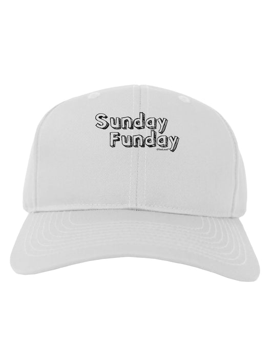 Sunday Funday Text Design Adult Baseball Cap Hat by TooLoud-Baseball Cap-TooLoud-White-One Size-Davson Sales