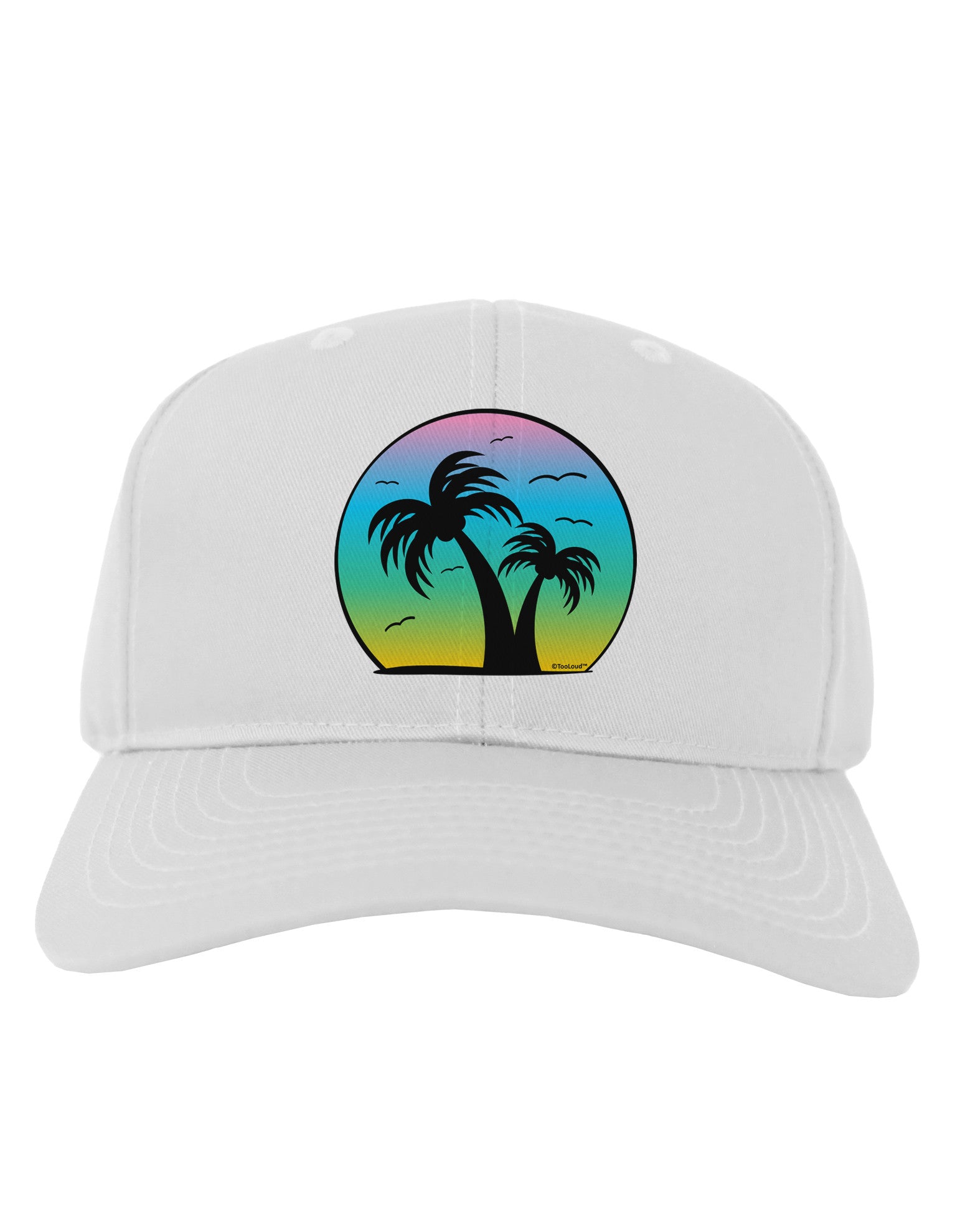 Palm Trees Silhouette - Beach Sunset Design Adult Baseball Cap Hat-Baseball Cap-TooLoud-White-One Size-Davson Sales