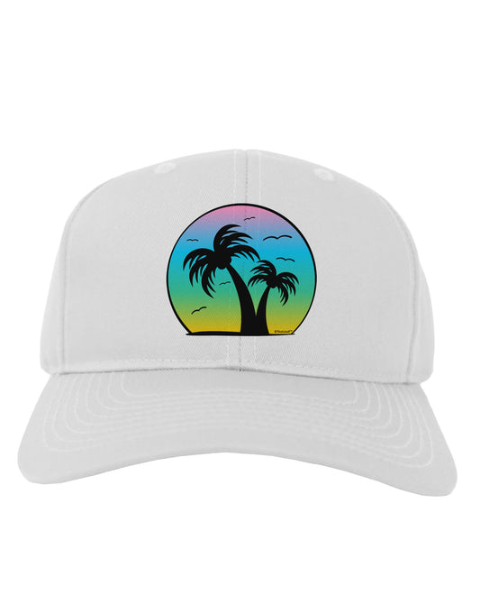 Palm Trees Silhouette - Beach Sunset Design Adult Baseball Cap Hat-Baseball Cap-TooLoud-White-One Size-Davson Sales