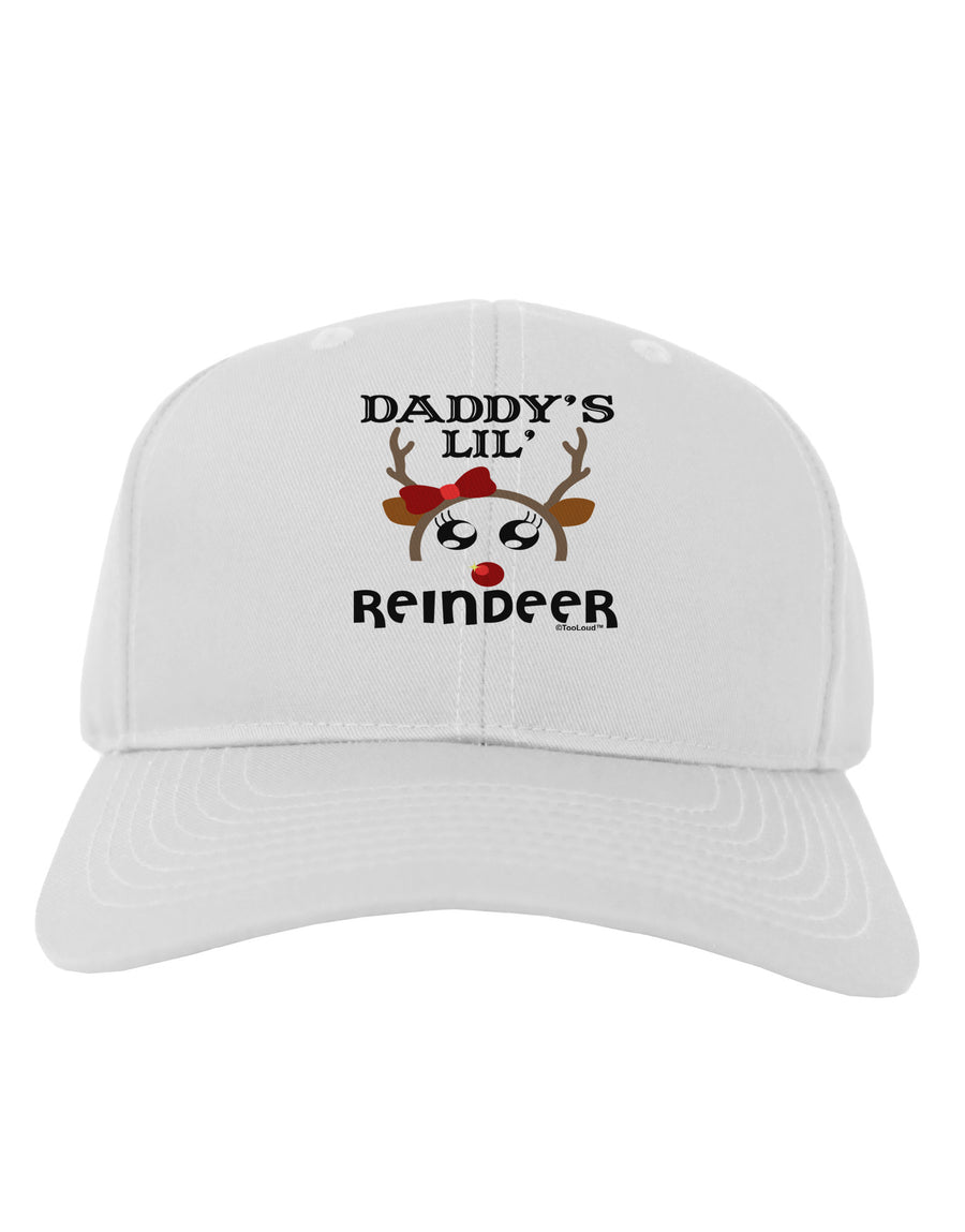 Daddy's Lil Reindeer Girl Adult Baseball Cap Hat-Baseball Cap-TooLoud-White-One Size-Davson Sales