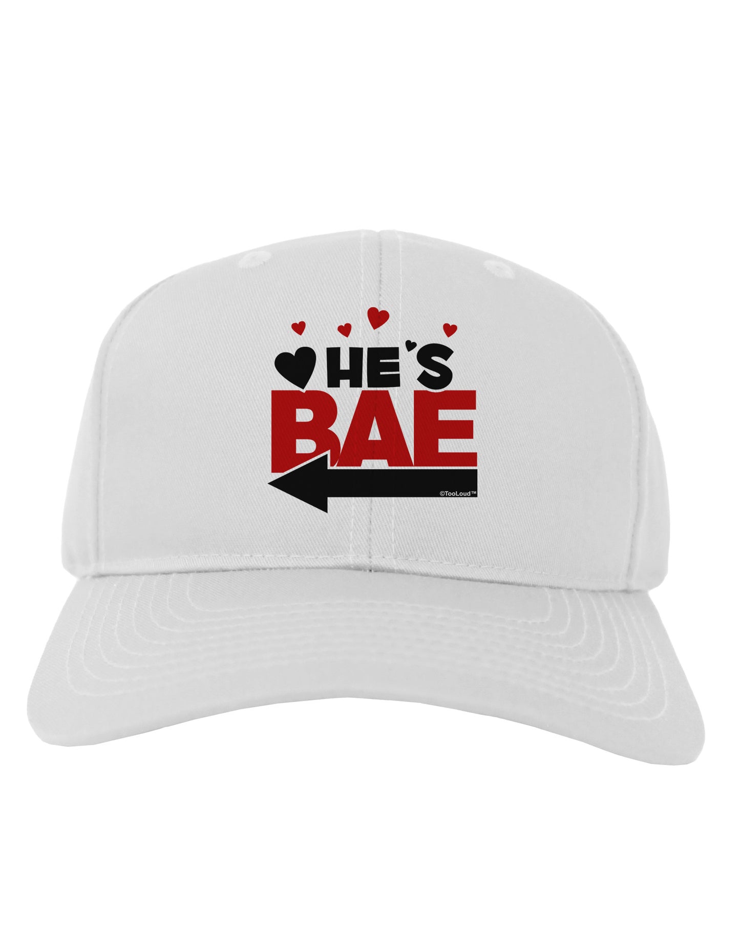 He's BAE - Left Arrow Adult Baseball Cap Hat-Baseball Cap-TooLoud-White-One Size-Davson Sales