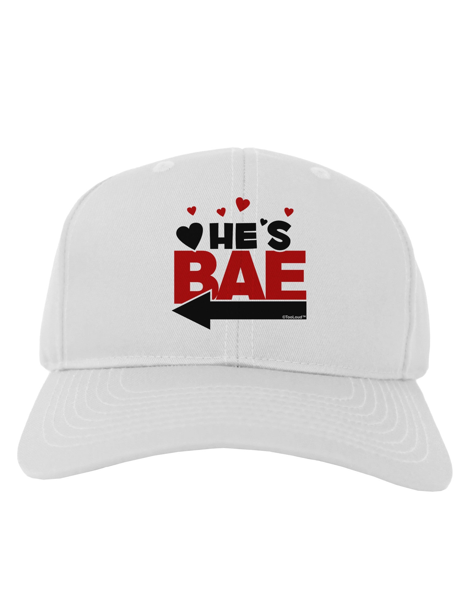 He's BAE - Left Arrow Adult Baseball Cap Hat-Baseball Cap-TooLoud-White-One Size-Davson Sales