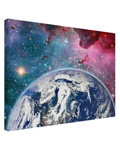 Fantasy Galactic Earth All Over Printed Canvas Art Landscape - Choose Size by TooLoud-TooLoud-14x11"-Davson Sales