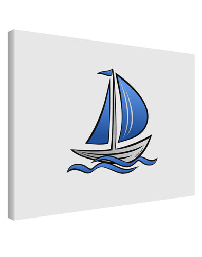 Blue Sailboat Printed Canvas Art Landscape - Choose Size-TooLoud-14x11"-Davson Sales