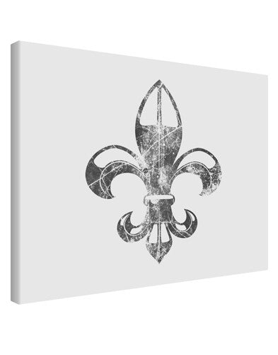 Distressed Fleur de Lis Printed Canvas Art Landscape - Choose Size-TooLoud-14x11"-Davson Sales