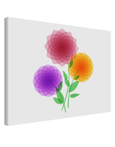 Crystal Dahlias Printed Canvas Art Landscape - Choose Size-TooLoud-14x11"-Davson Sales