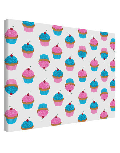 Cute Cupcakes AOP Printed Canvas Art Landscape - Choose Size-TooLoud-14x11"-Davson Sales