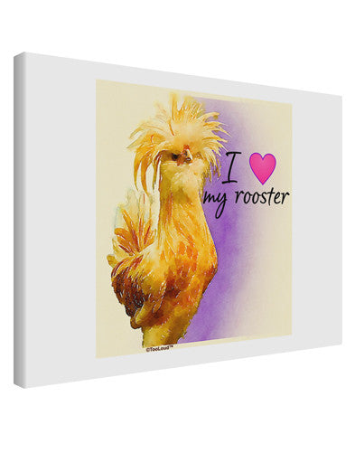 I Heart My Rooster Printed Canvas Art Landscape - Choose Size-Wall Clock-TooLoud-14x11"-Davson Sales