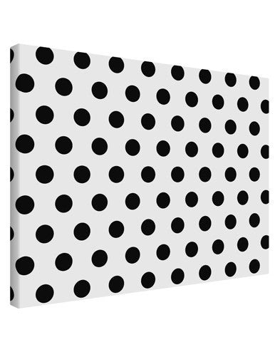 Black Polka Dots on White Printed Canvas Art Landscape - Choose Size by TooLoud-TooLoud-14x11"-Davson Sales