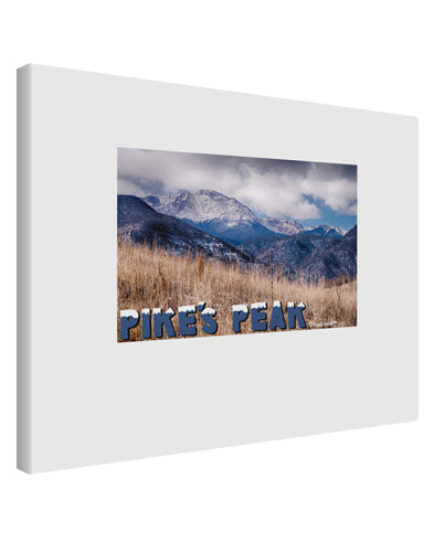 Pikes Peak CO Mountains Text Printed Canvas Art Landscape - Choose Size by TooLoud-TooLoud-14x11"-Davson Sales