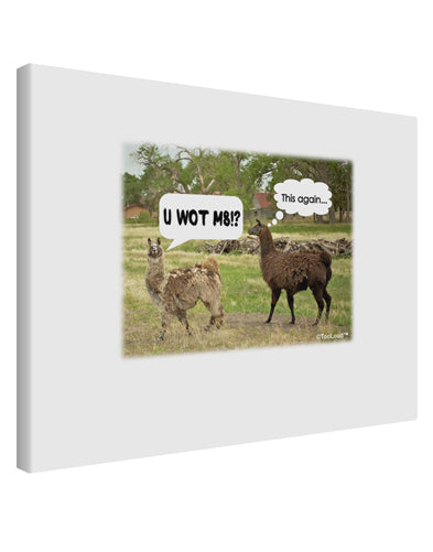 Angry Standing Llamas Printed Canvas Art Landscape - Choose Size by TooLoud-TooLoud-14x11"-Davson Sales