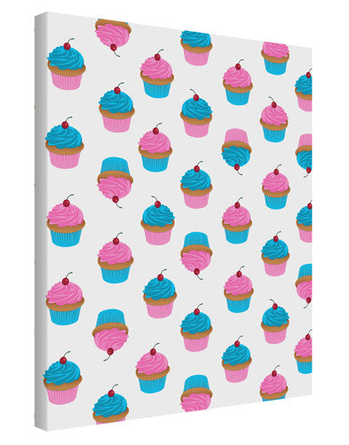 Cute Cupcakes AOP Printed Canvas Art Portrait - Choose Size-TooLoud-11x14"-Davson Sales