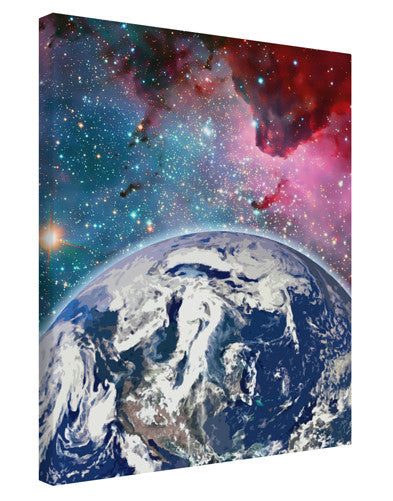 Fantasy Galactic Earth All Over Printed Canvas Art Portrait - Choose Size by TooLoud-TooLoud-11x14"-Davson Sales