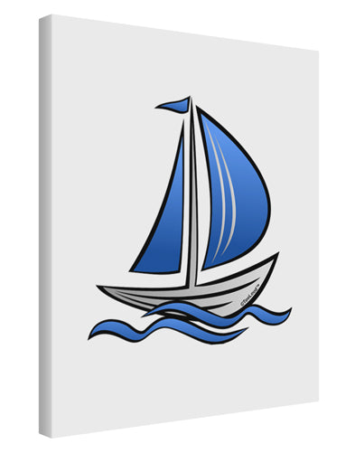 Blue Sailboat Printed Canvas Art Portrait - Choose Size-TooLoud-11x14"-Davson Sales