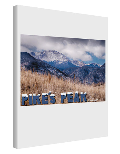 Pikes Peak CO Mountains Text Printed Canvas Art Portrait - Choose Size by TooLoud-TooLoud-11x14"-Davson Sales