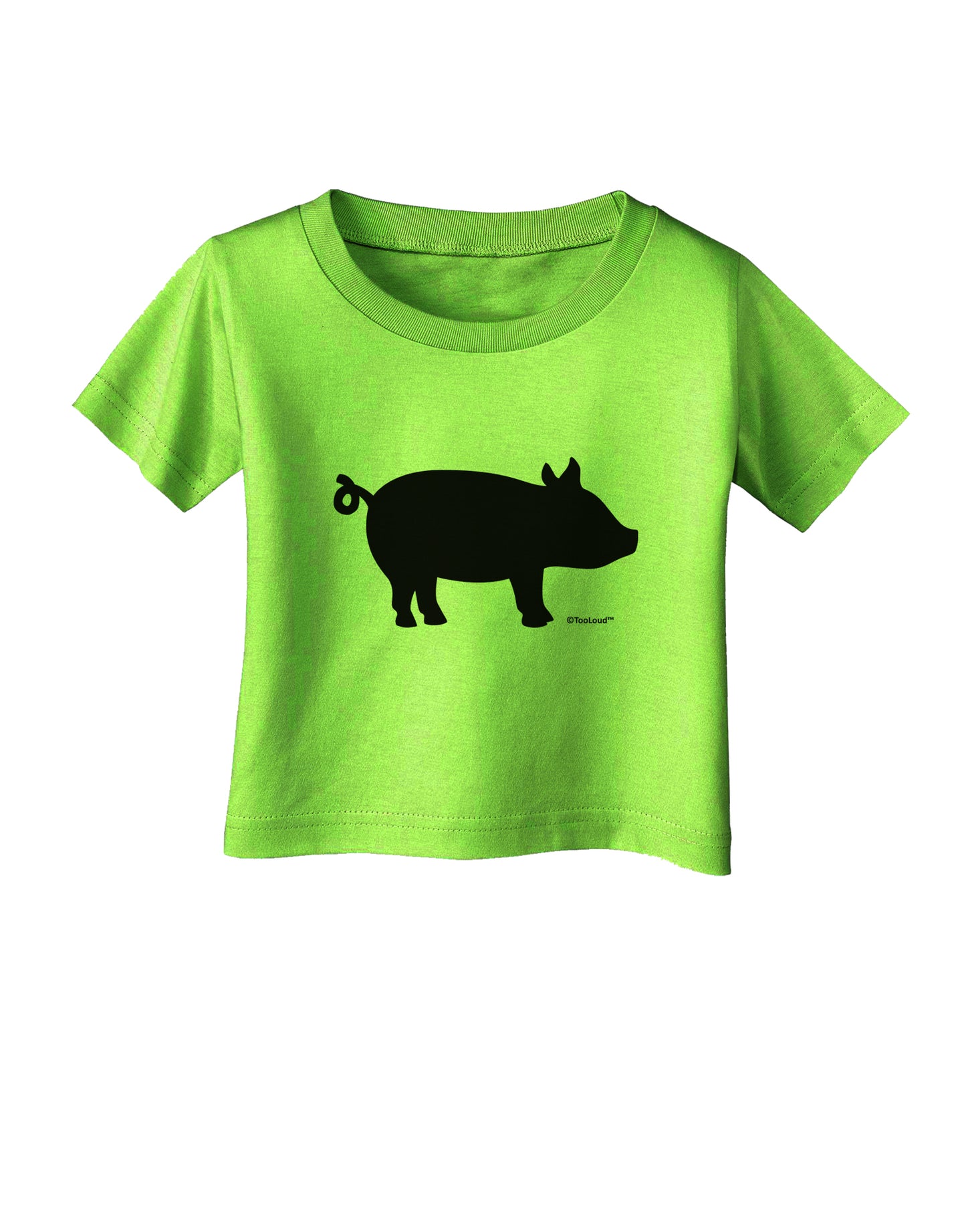 Pig Silhouette Design Infant T-Shirt by TooLoud-Infant T-Shirt-TooLoud-Lime-Green-06-Months-Davson Sales