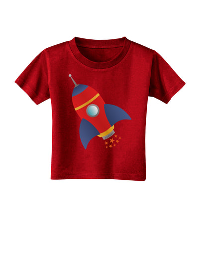 Space Rocket Ship and Stars Toddler T-Shirt Dark by TooLoud-Toddler T-Shirt-TooLoud-Red-2T-Davson Sales