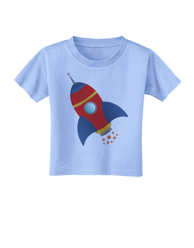 Space Rocket Ship and Stars Toddler T-Shirt by TooLoud-Toddler T-Shirt-TooLoud-Aquatic-Blue-2T-Davson Sales