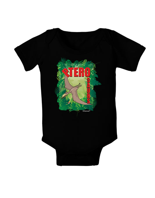 Pterosaurs - With Name Baby Bodysuit Dark by TooLoud-Baby Romper-TooLoud-Black-06-Months-Davson Sales