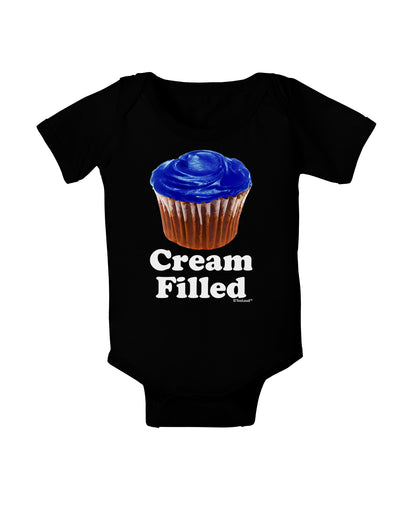 Cream Filled Blue Cupcake Design Baby Bodysuit Dark by TooLoud-Baby Romper-TooLoud-Black-06-Months-Davson Sales